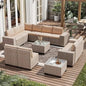 13 Pieces Patio Furniture Set,Outdoor Sectional Wicker Sofa,High Back Rattan Patio Conversation Sets