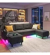 RPD4-LED Couches for Living Room.Modular Sectional Sofa Set Storage Ottomans.Oversized U Shapped