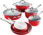 10-Piece Ceramic Non Stick Cookware Set with Lids, Heavy-Gauge Aluminum Pots and Pans Kitchen Set with Nonstick Coating, Dishwas