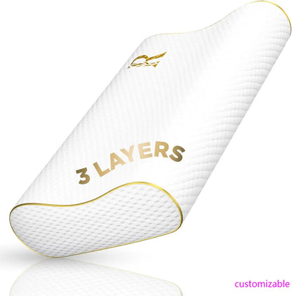 Memory Foam Pillow, King Cervical Pillow for Neck Pain, Contour Pillow, Neck and Shoulder Pain, Side Sleeper, Back
