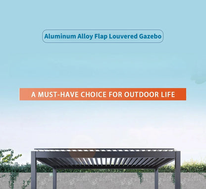 Modern Outdoor Waterproof Aluminum Louvered Sunroof Pergola Sun Shade Frame Electric Pergola Louvered Roof Aluminium Canopy