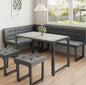 Modern Corner Dining Table Set, 72 Inch Breakfast Nook with Banquette, 5 Piece Set , Grey, Customized