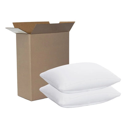 Allergy Relief Hypoallergenic Bed Pillows 2-Pack Standard Queen Firm Support Microfiber Cover Easy Care Machine Washable