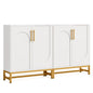 Modern Sideboards, Buffet Cabinet with 4 Doors and Adjustable Shelves (White)