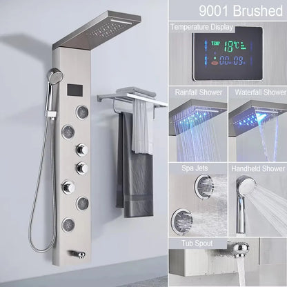 Bathroom Shower Panel LED Rainfall/Waterfall Shower Head