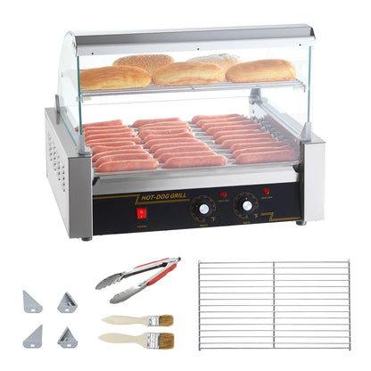 5/7/11 Rods Commercial Hot Dog Roller Electric Sausage Maker Barbecue Grill Machine for Camping Party Home Appliance