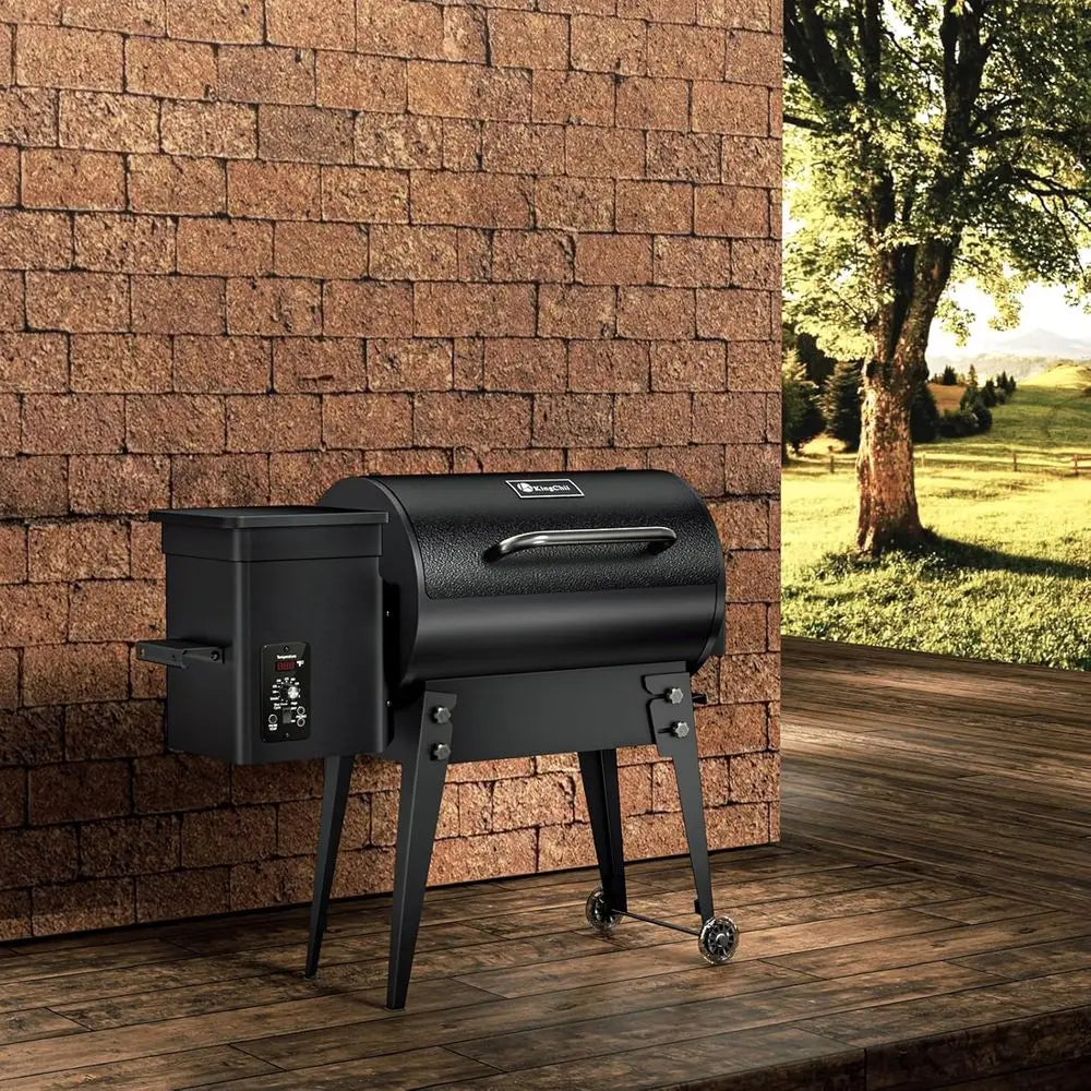 Portable Wood Pellet Grill & Smoker with Folding Legs, 456 sq. in. Cooking Area, 18 lb. Hopper, Temperature Control 180-425°F fo