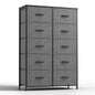 Bedside Table For Bedroom With 10 Fabric Drawers Nightstand Storage Cabinet With Steel Frame Clothes Storage Display Cabinet