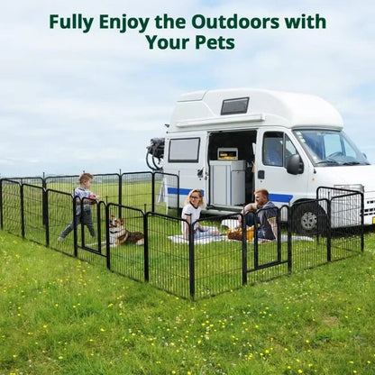 Small Medium Large Dogs, Metal Pet Puppy Cat Exercise Fencing  Dog Fence Playpen 24”32”40” Indoor Outdoor