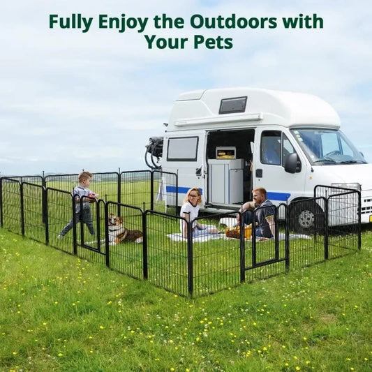 Small Medium Large Dogs, Metal Pet Puppy Cat Exercise Fencing  Dog Fence Playpen 24”32”40” Indoor Outdoor