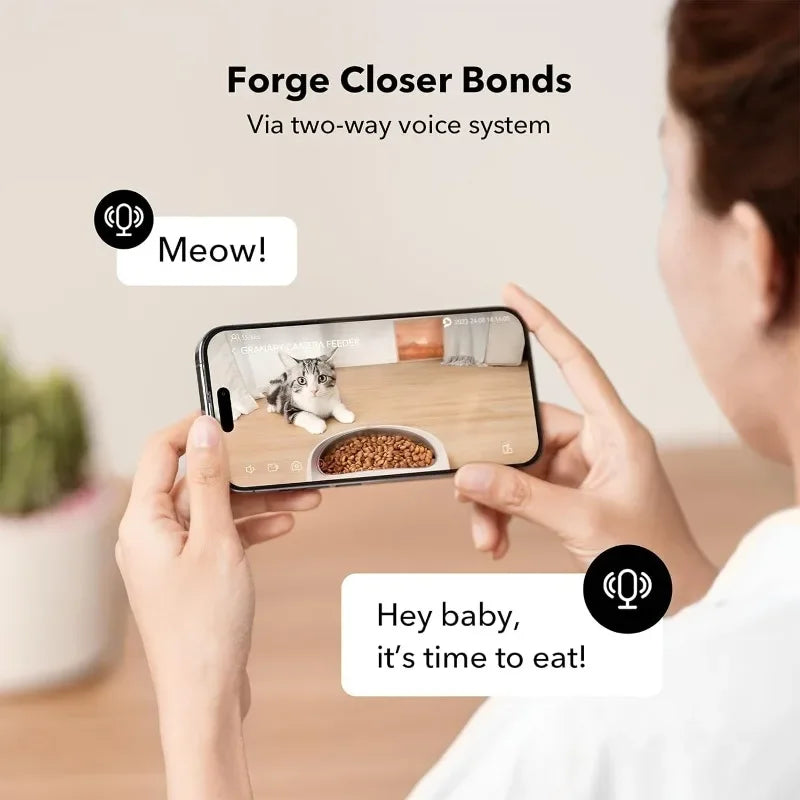 PETLIBRO Automatic Cat Feeder with Camera, 1080P HD Video with Night Vision, 5G WiFi Pet Feeder with 2-Way Audio, Low Food &