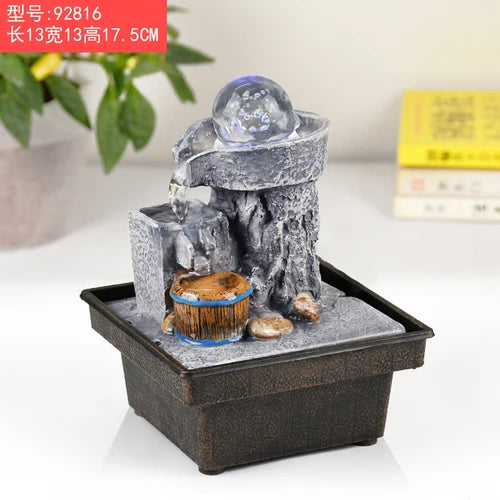 Feng Shui Wheel Circulation Flowing Water Generates Wealth Ornament  Desktop Creative Small Fountain Humidifier Decoration Gift
