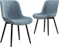 Black Dining Chairs Set of 2 with High Backs Mid Century Modern Kitchen & Dining Room Chairs PU Faux Leather Upholstered
