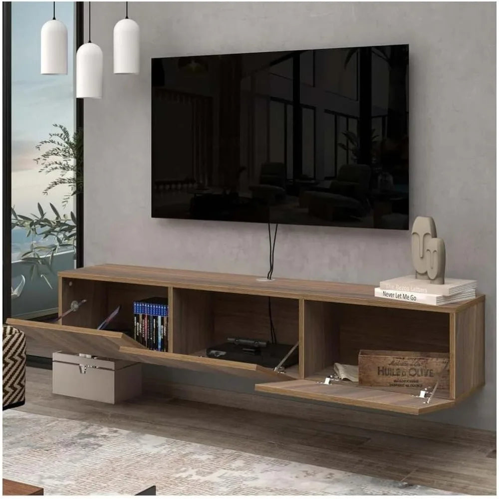 65 Premium Floating TV Wall Mount Entertainment Center with Cable Management and Durable Design
