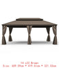 14x24 Hardtop Gazebo, Upgraded Metal Canopy with Drainage, Dual-Layer Galvanized Steel Roof, Includes Curtains & Netting,
