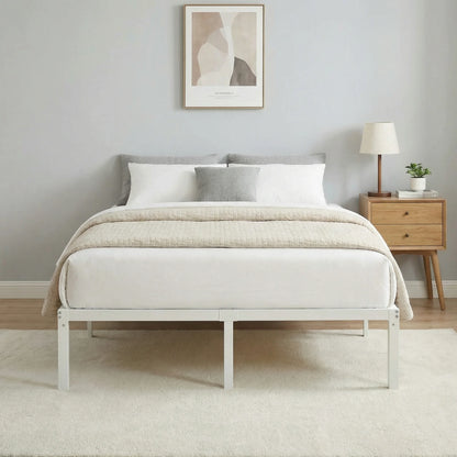 Twin/Full/Queen/King Heavy-Duty Metal Bed Frame with 14 Inch Under-Bed Storage — No Box Spring Needed, Easy Assembly