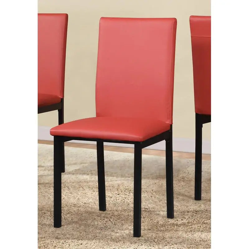 5-Pc Metal Dinette Set with Laminated Faux Marble Top, Red Finish