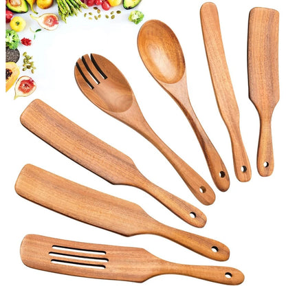 Reach the bottom of the jar, natural high moisture proof teak, kitchen tools, non-stick cookware wooden kitchen utensils