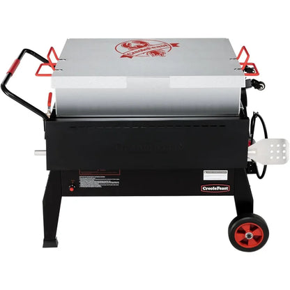 150 QT Crawfish Boiler, Outdoor Double Sack Propane Gas Cooker with Folding Cylinder Mounting Bracket and Stirring