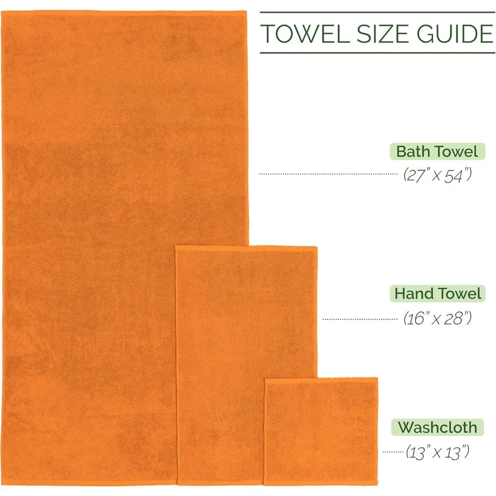 6-piece towel set, 100% Türkiye cotton, 2 bath towels, 2 hand towels and 2 bath towels, fast drying and water absorption