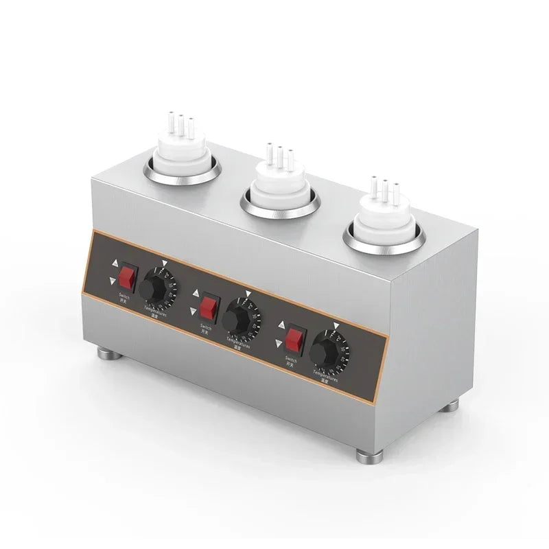 1 2 3 Bottles Electric Sauce Chocolate Warmer Machine Heating Cheese Fruit Jam Warming Machine Dispenser Melter 220V/110V