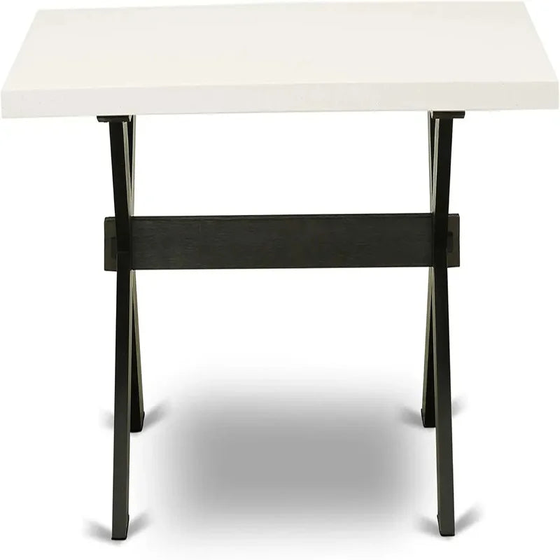 7-Piece Dining Set - Rectangular Dining Table with 6 Stylish Parson Chairs Featuring Linen Fabric Seats and Backs