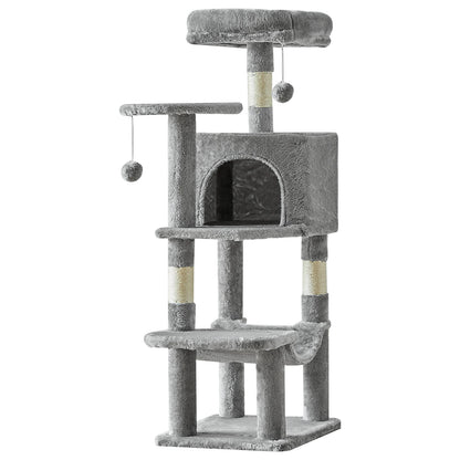 JHK 44in Tall Multi-Cat Climbing Cat Tree Tower for Pet Furniture Natural Sisal Scratching Posts Stable Pet House for Indoor Cat