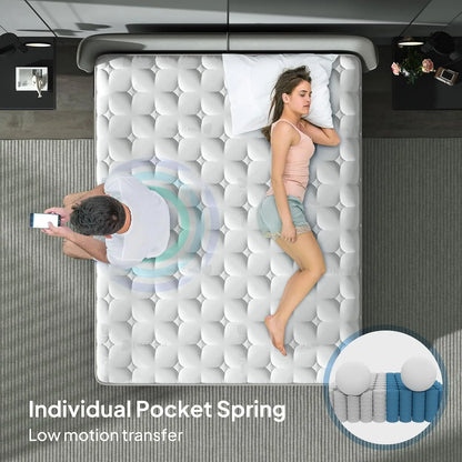 14'' Full/King/Queen Size Mattress, Luxury Hybrid Mattress, Gel Memory Foam & Pocket Springs, Manufactured in USA