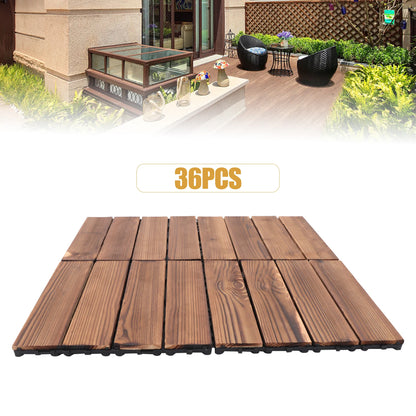 Outdoor Hardwood Flooring Tiles Interlock Edge Waterproof for Patio