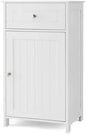 Small Bathroom Cabinet for Small Spaces, Free-Standing Single Door Storage with Adjustable Shelf, Anti-Tipping Device