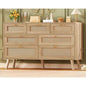 47.2''Wide 7 Der Rattan Drer, Wood Drers TV Stand, Boho Drers & Chests o Ders or Bedroom, Entryway, Natural