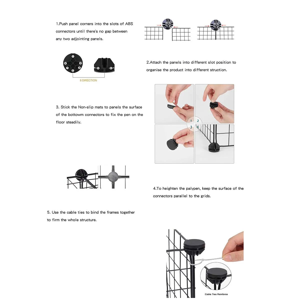 Small Pet Enclosure, Dog Maternity Isolation Pen, Indoor Small Pet Protective Fence, Diy-Assembled Dog House