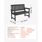 Outdoor Bench Wooden Metal Garden Bench for Outdoors 480 lbs Load Capacity Bench Outdoor Garden Park Bench