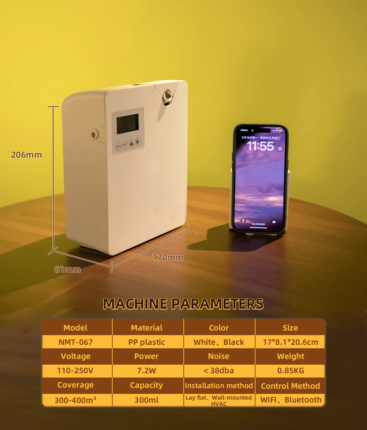 Aroma Diffuser WIFI Electric Aromatic Oasis Bluetooth Room Fragrance  Air Freshener Essential Oils  Purifiers 400m³