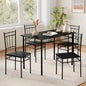 Kitchen Dining Table Sets for 4, 5-Piece Dinings Room Table Sets, Rectangular Kitchen Tables Set w/4 Chairs.