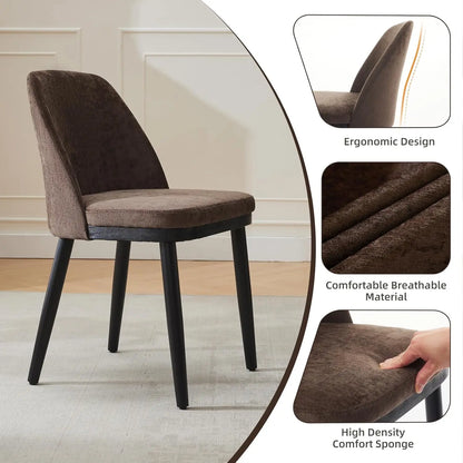 Upholstered Dining Chairs Set of 2, Modern Kitchen Chairs with Thick Cushions, Dining Room Chair with Wood Legs for Dining Room