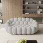 78'' Modern Curved Boneless Sofa Comfy 3D Knitted Fabric Loveseat Couch Football-Shaped Lazy Floor Sofas for Living Room