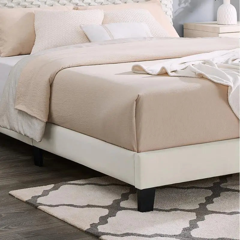 3-Piece Bedroom Set, Plush 3D Upholstered Bed & 2 Nightstands, Queen Size