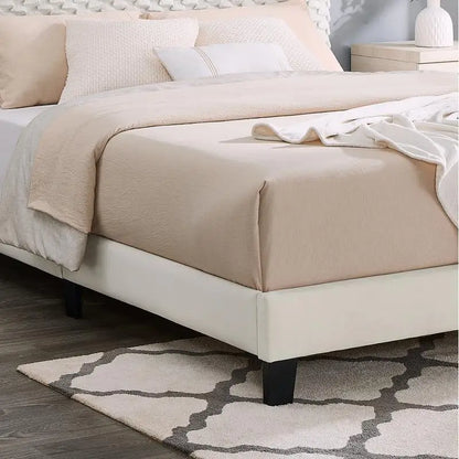 3-Piece Bedroom Set, Plush 3D Upholstered Bed & 2 Nightstands, Queen Size