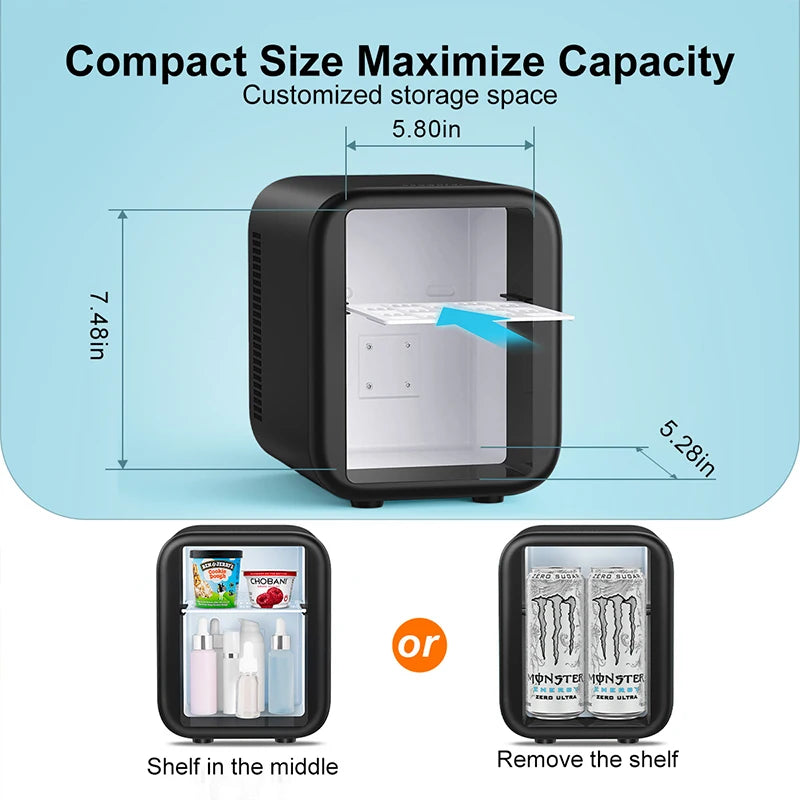 Crownful 4L Mini Fridge Refrigerator Portable Refrigerator Constant Temperature Car Mini Fridge for Home