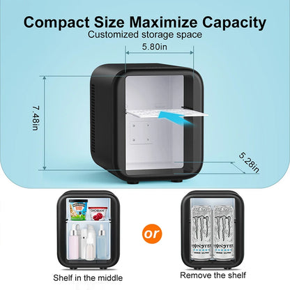 Crownful 4L Mini Fridge Refrigerator Portable Refrigerator Constant Temperature Car Mini Fridge for Home