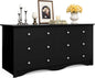 Dresser for Bedroom, 6 Wood Dresser Drawers, Wide Chest of Drawers, Storage Tower Unit Modern Design Bedroom Living Room
