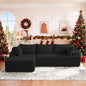 L-Shape Corduroy Sectional Sofa,Cloud-Like Couch,Boneless Couches, No Assembly Required,Deep Seat, for Living Room
