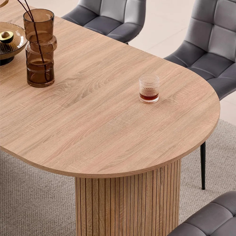 70.8" Oval Dining Table for 4 6 Person, Modern Farmhouse Modern Dinner Table  Reception Room (Only Table),