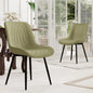 Black Dining Chairs Set of 2 with High Backs Mid Century Modern Kitchen & Dining Room Chairs PU Faux Leather Upholstered