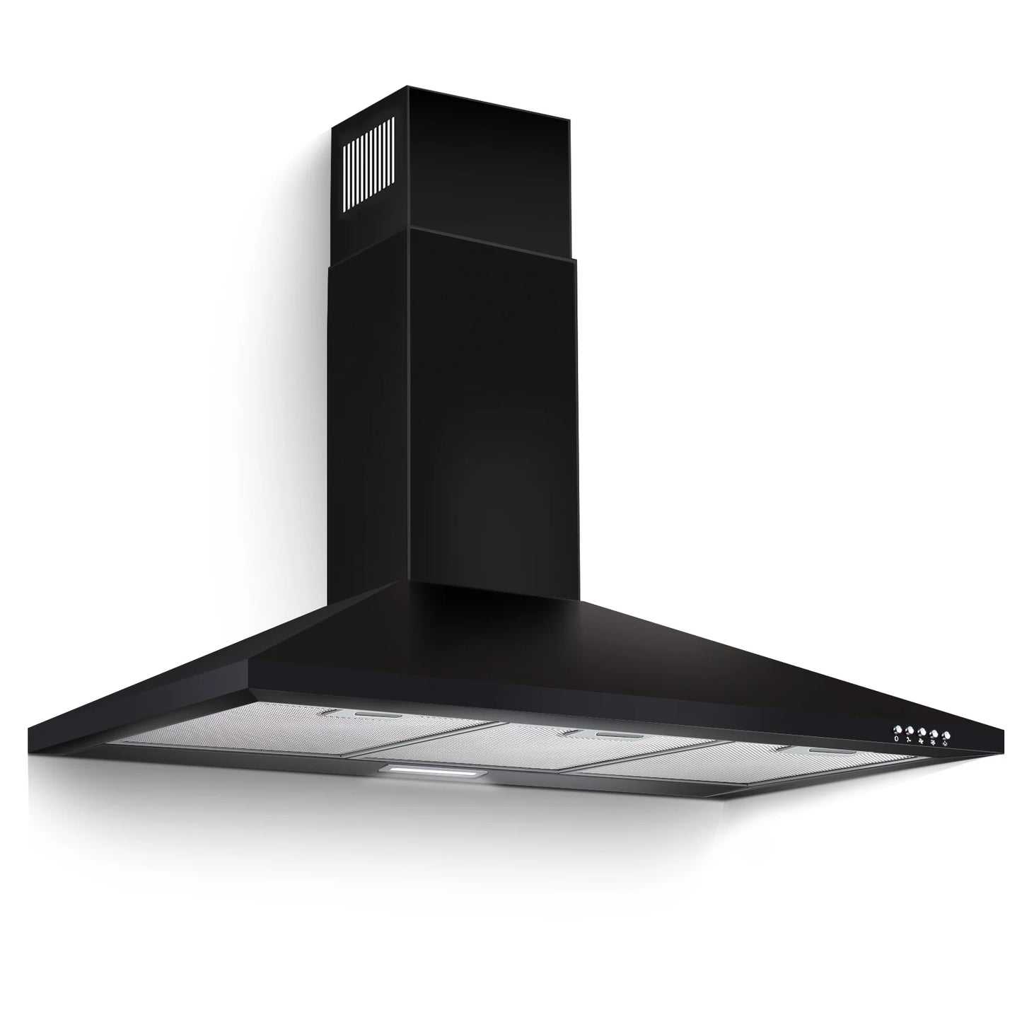 24/36" Black Stainless Steel Range Hood 450 CFM, 3-Speed, LED Light, Under 55dB, Ducted/Ductless 120V