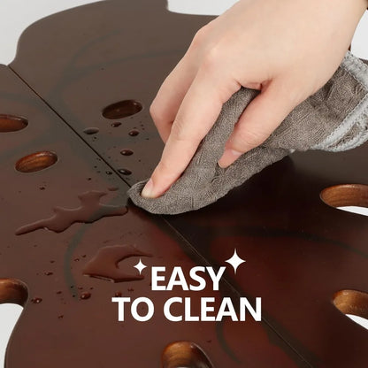 Leaf Nesting Tables Set of 2, Modern Wooden Coffee Side Tables for Living Room Bedroom