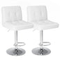 PU Leather Bar Stools Set of 2,Upholstered Counter Height Bar Stools,SGS Certified Gas Gylinder Comfortbale Backrest
