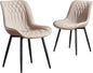 Black Dining Chairs Set of 2 with High Backs Mid Century Modern Kitchen & Dining Room Chairs PU Faux Leather Upholstered
