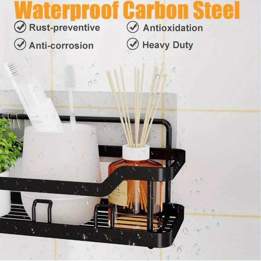 3/5 Pack Shower Organizer , Adhesive Shower Caddy with No Drilling,  Rustproof Stainless Steel for Bathroom and Storage&Kitchen